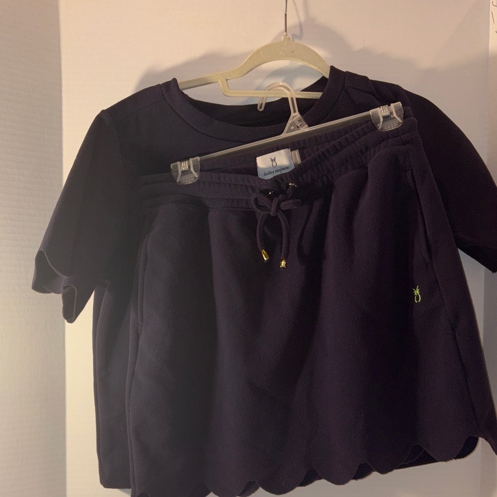 Dudley Stephens Navy Blue Shirt‎ and Skirt Set S